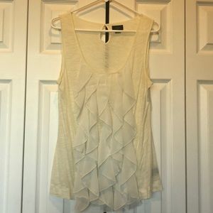 Ivory Ruffle Tank Top from Anthropologie